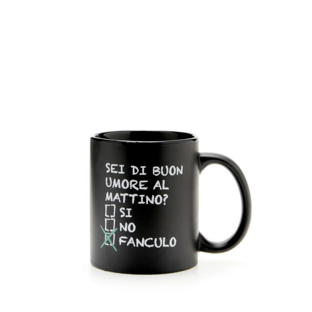 PiùForty - Mug Nero Mat. Umore