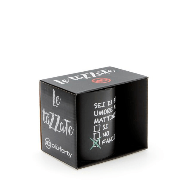 PiùForty - Mug Nero Mat. Umore