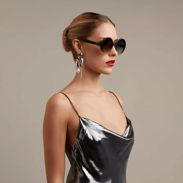 Okkia - Occhiali da Sole Mod. MONICA Round B/P
