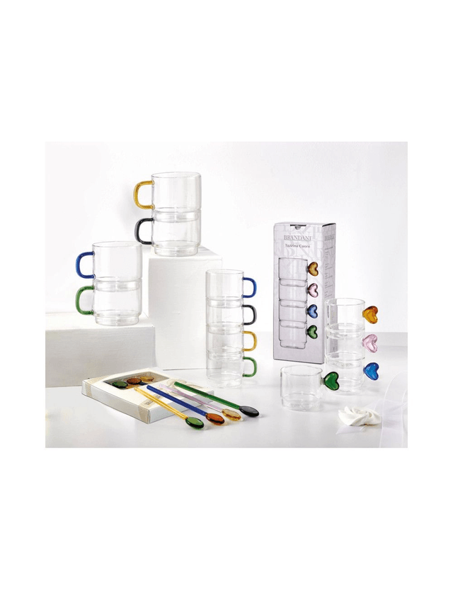 Brandani - Tazzina Bridge Impilabile Vetro Set 4 PZ