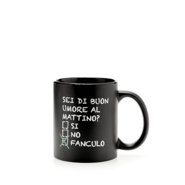 PiùForty - Mug Nero Mat. Umore
