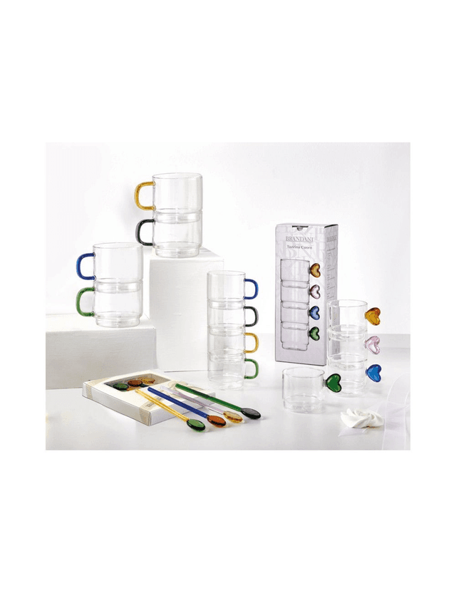 Brandani - Cucchiaino Rainbow Colori Assortiti Vetro Set 4 PZ