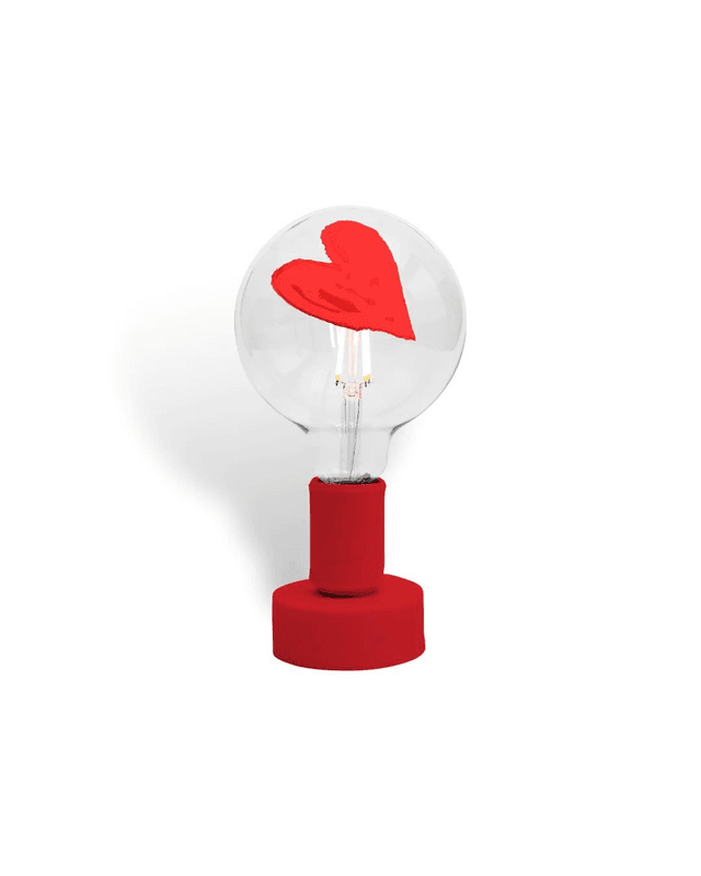 Filotto - Tavolotto Lampada Tavolo Pop Heart Rosso