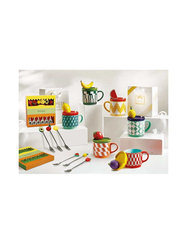Brandani - Cucchiaino Silver Frutti Assortiti Set 6 PZ Inox/Silicone