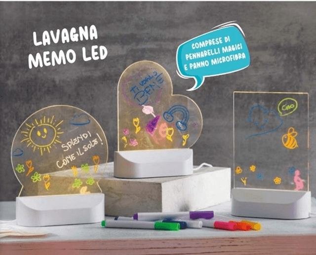 Brandani - Lavagna Led Usb con Pennarelli