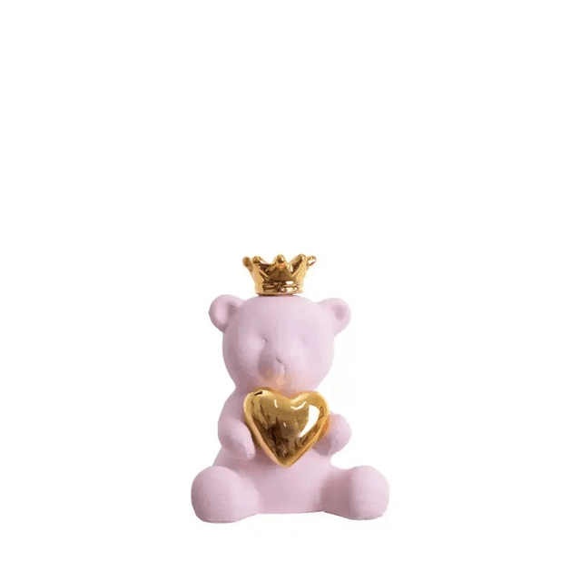 L’Infinito – Orsetto Rosa con Corona e Cuore Oro