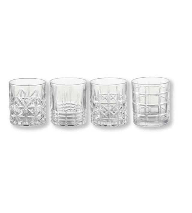 Brandani - Bicchieri Blues Decori Assortiti Set 4 Pz Vetro